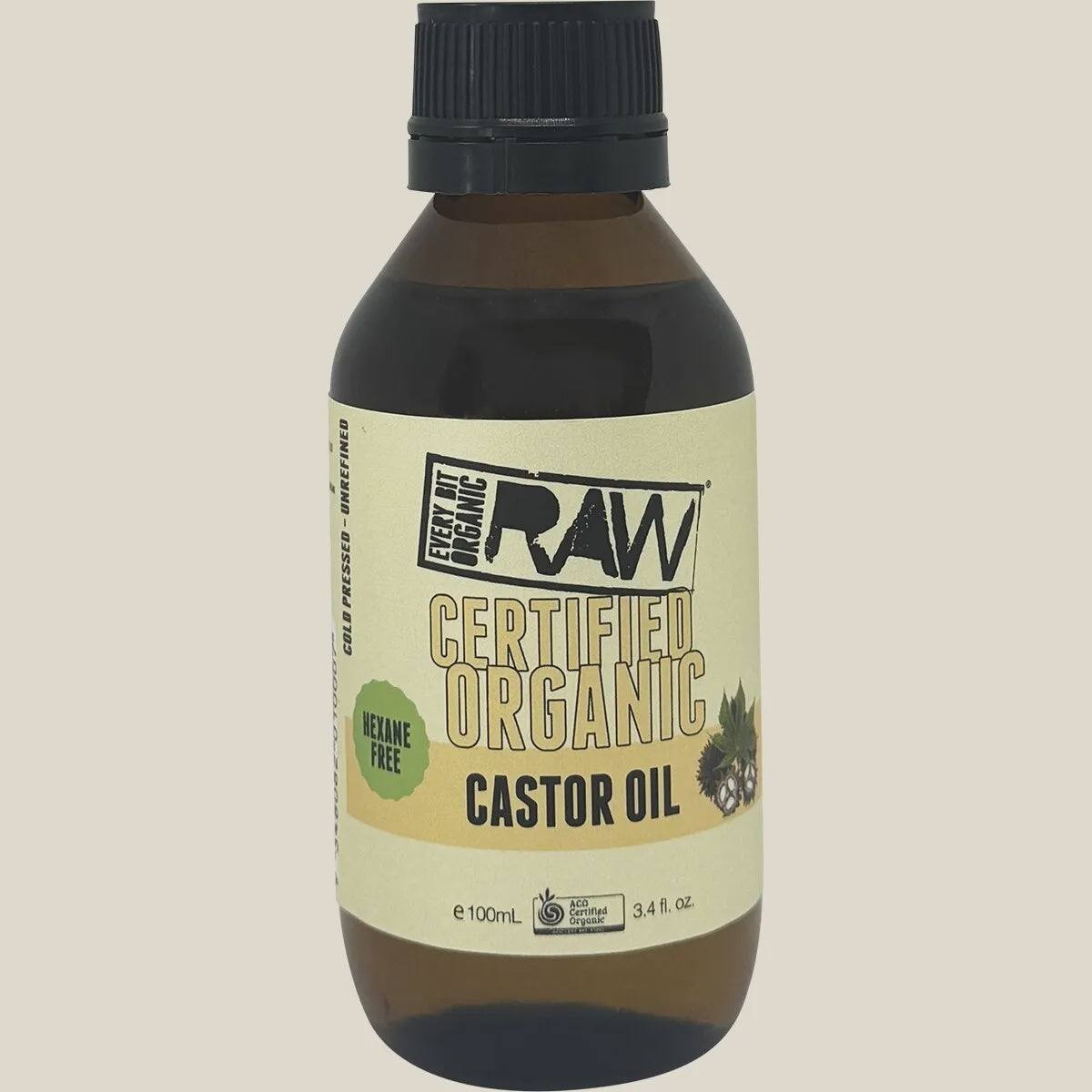 Castor Oil - Amber Glass Bottle 100ml