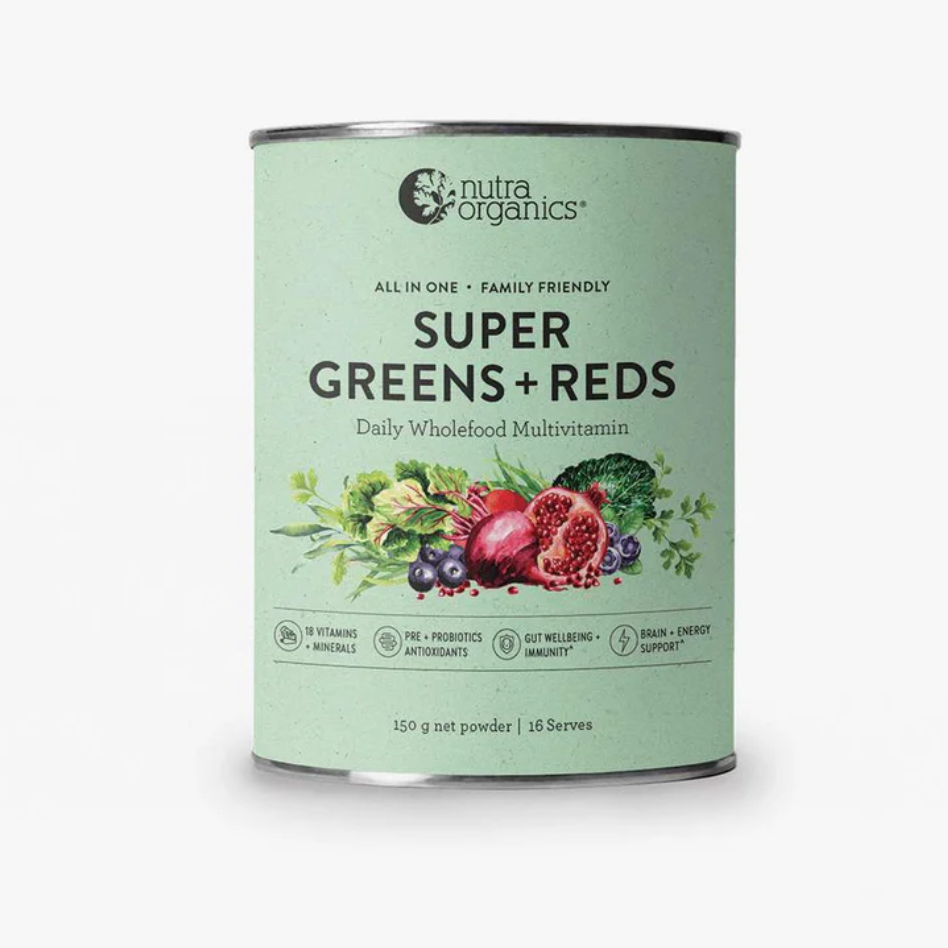 Nutra Organics Super Greens + Reds - Watermelon & Strawberry 150g