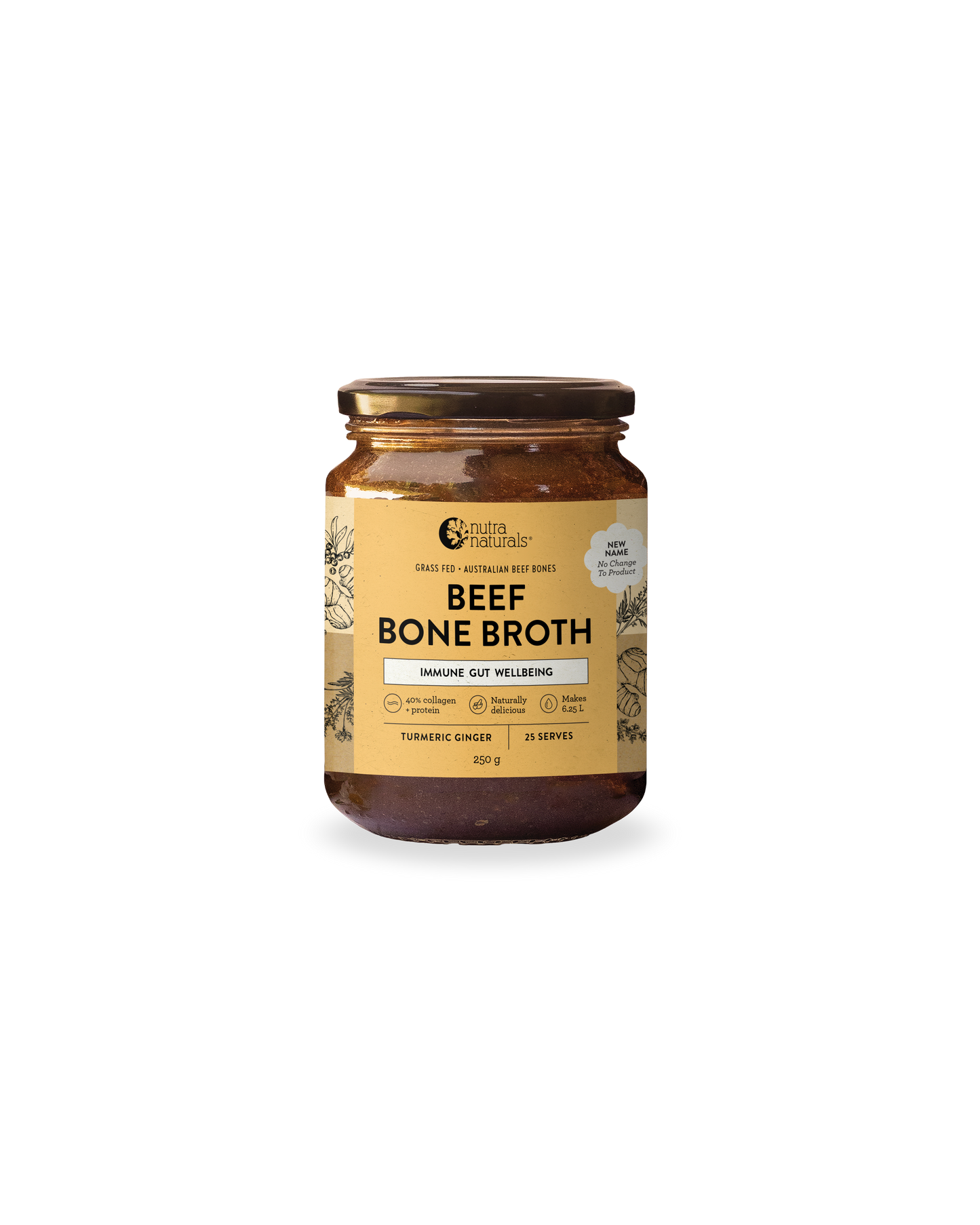 Beef Bone Broth Concentrate Turmeric Ginger 250g