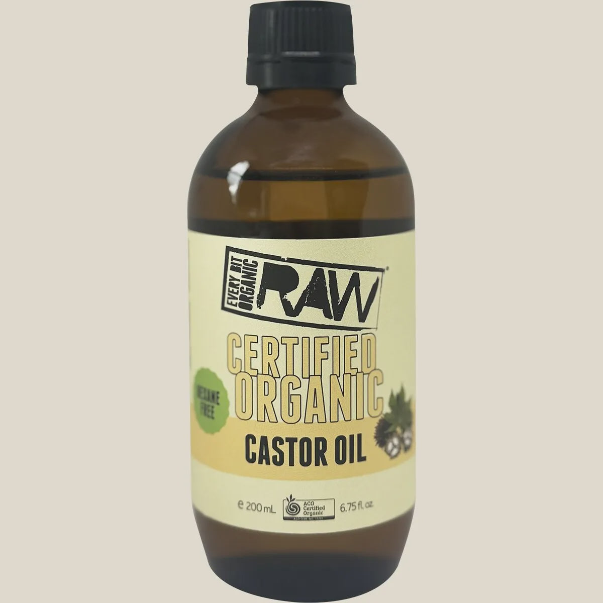 Castor Oil - Amber Glass Bottle 200ml