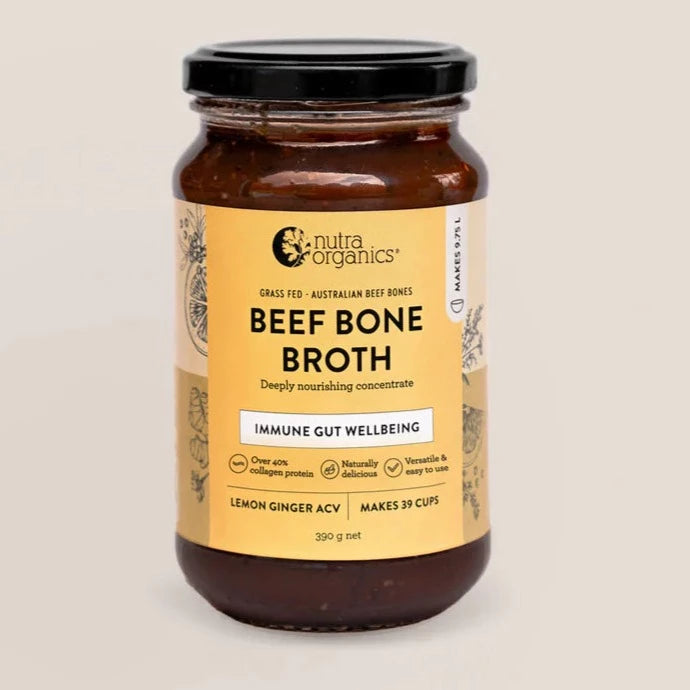 Beef Bone Broth Concentrate Lemon Ginger ACV