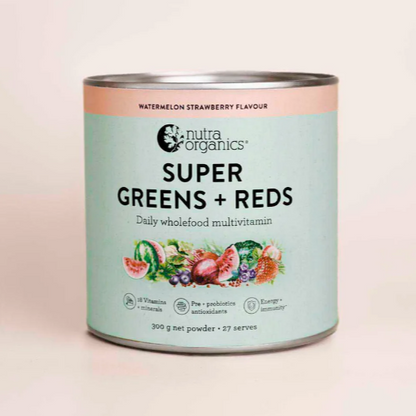 Nutra Organics Super Greens + Reds - Watermelon & Strawberry 150g