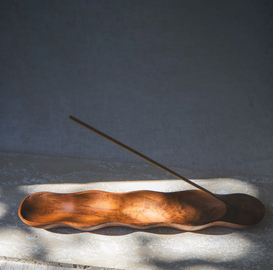 SEED POD TEAK WOOD INCENSE HOLDER