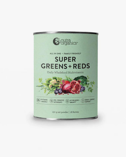 Nutra Organics Super Greens + Reds - Watermelon & Strawberry 150g